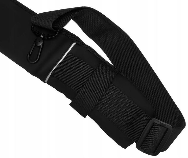 Saszetka na biodro, nerka, USB, czarna, Peterson