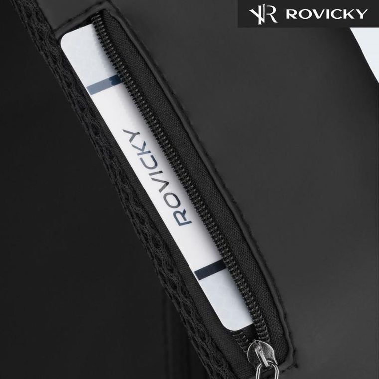 Saszetka na ramię, czarna, skórzana, Rovicky