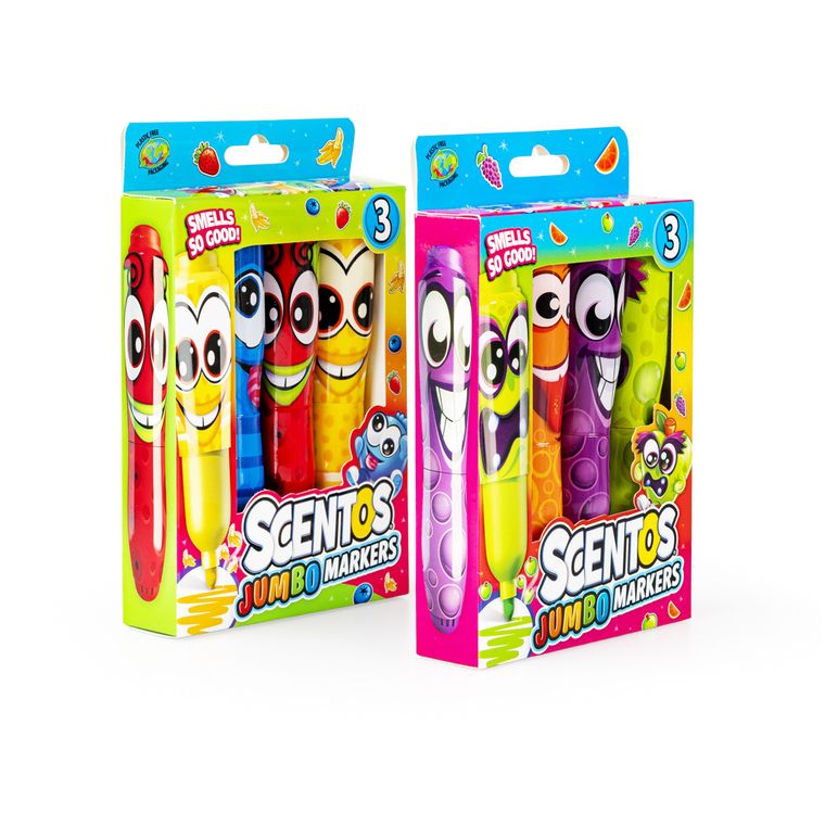 Scentos, pachnące markery, śmieszne minki, 3 kolory