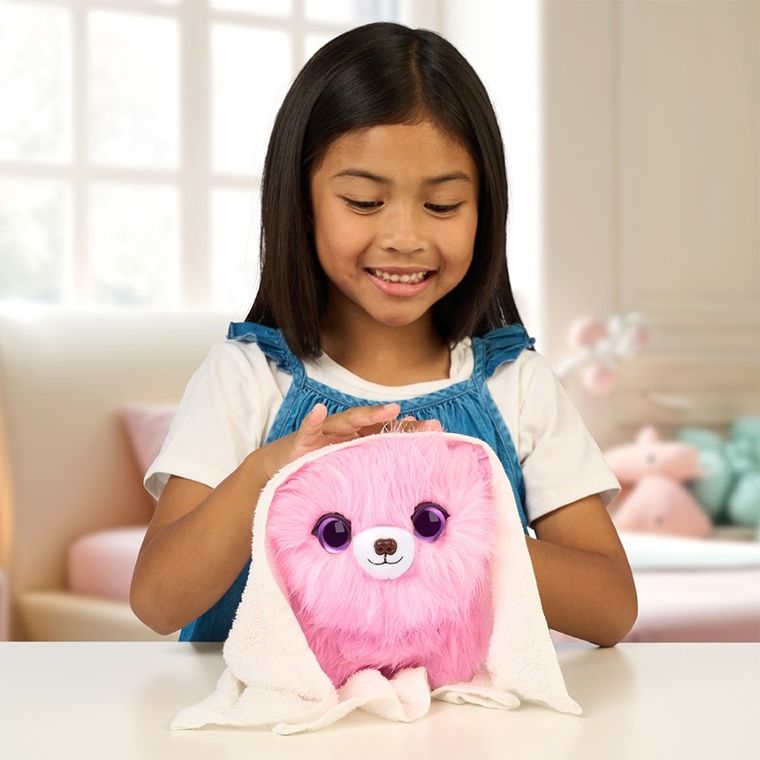 Scruff a Luvs, zwierzaczek kudłaczek, maskotka do kąpania, różowy, 1 szt.