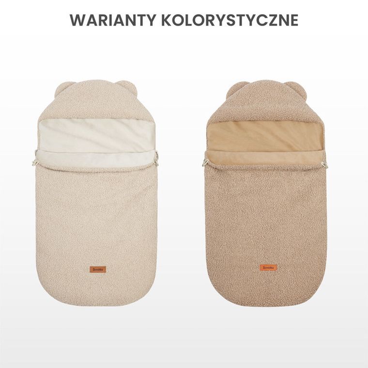 Sensillo, śpiworek 3w1, baranek, ciemny beż