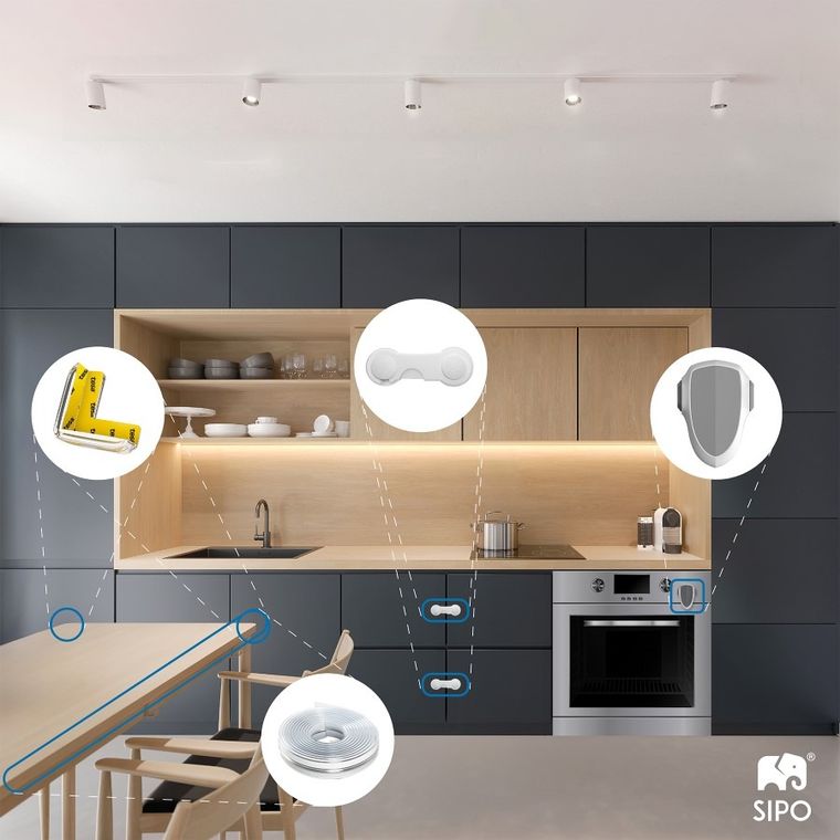 Sipo, silikonowa, transparentna taśma zabezpieczająca ostre krawędzie mebli, 3 metry