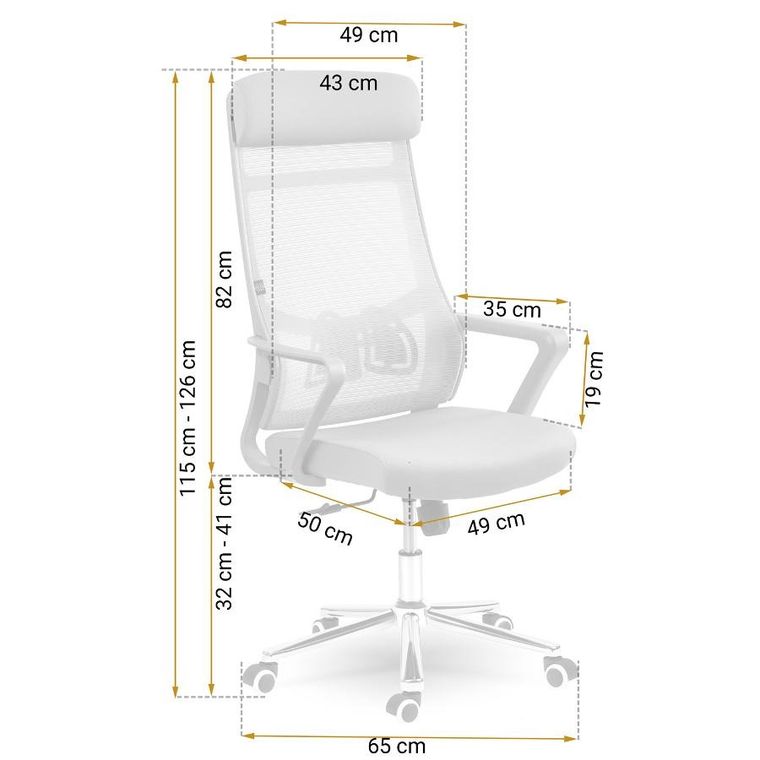Sofotel, Brema, fotel biurowy z mikrosiatki, szary