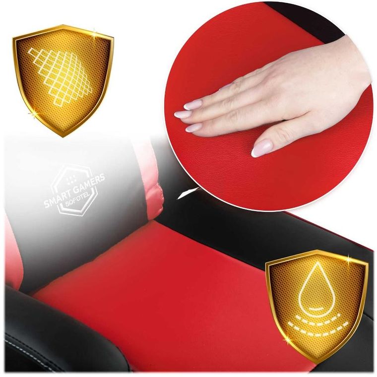 Sofotel, Katarina, fotel gamingowy, czerwony