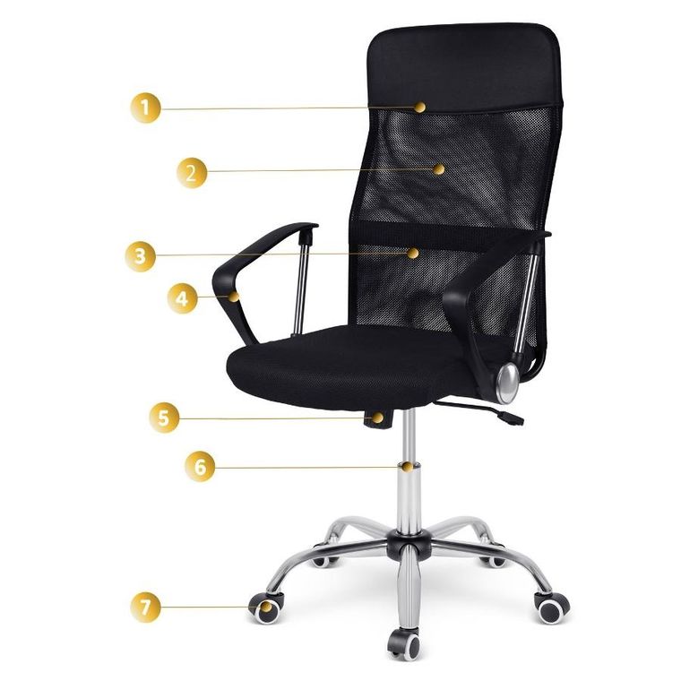 Sofotel, Tamar, fotel biurowy z mikrosiatki, czarny