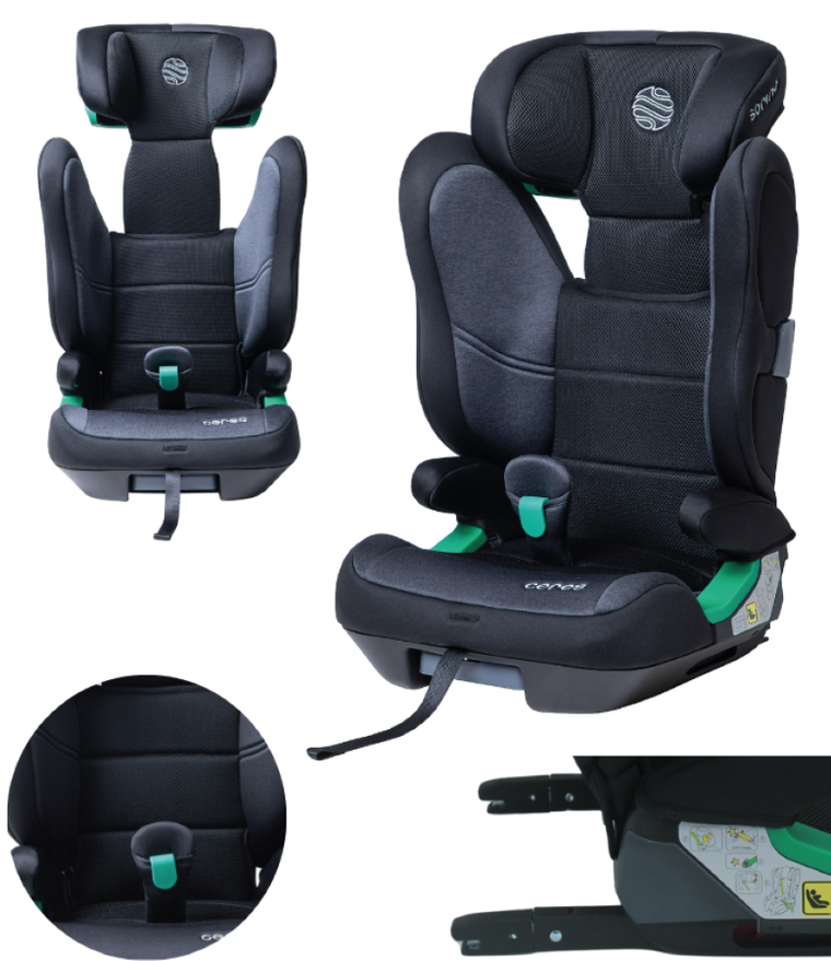 Sorino, Ceres, fotelik samochodowy, black-grey, 100-150 cm