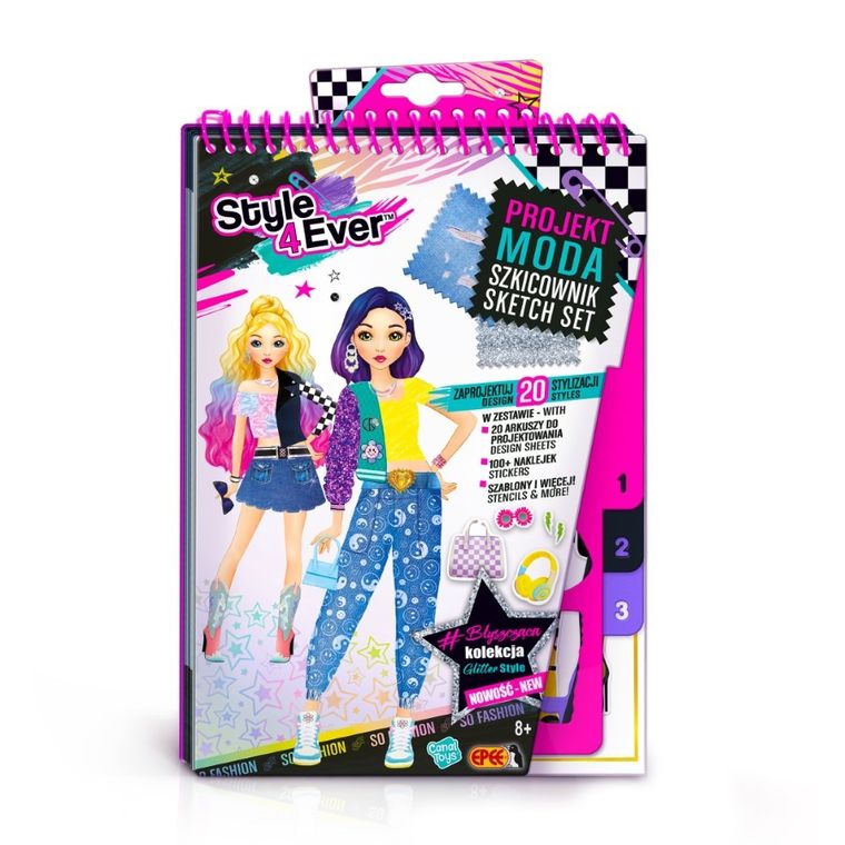 Style4Ever, Projekt Moda, Szkicownik, zestaw kreatywny z naklejkami