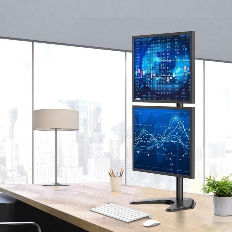 Techly, podstawa pod dwa monitory, biurkowa, pionowa, 13-27", LCD, 10 kg