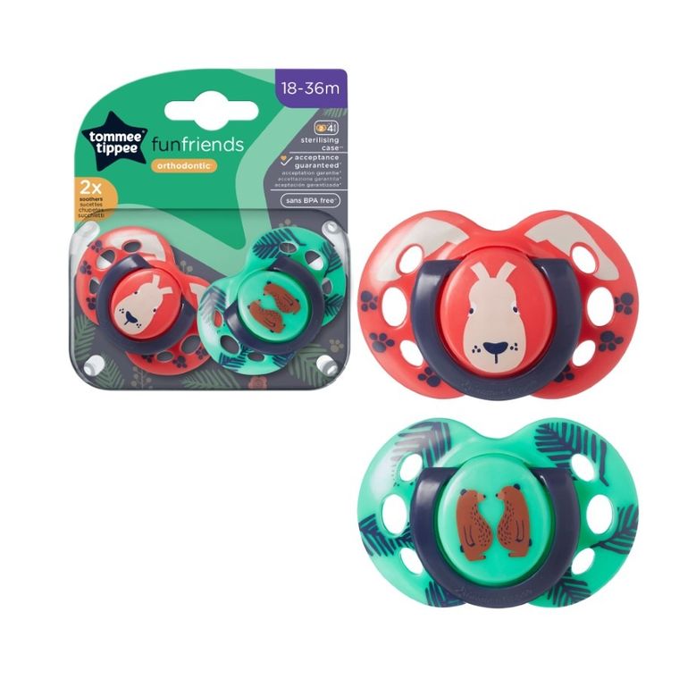 Tommee Tippee, Fun, smoczek uspokajający, 18-36 m, 2 szt.