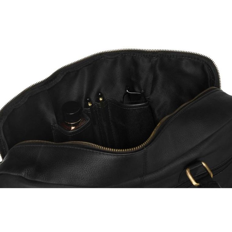 Torba na laptopa, czarna, skórzana, 13,3", Peterson