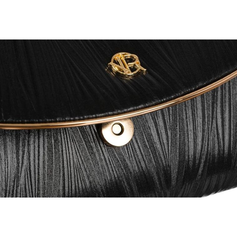 Torebka kopertówka, czarna, skóra ekologiczna, Rovicky