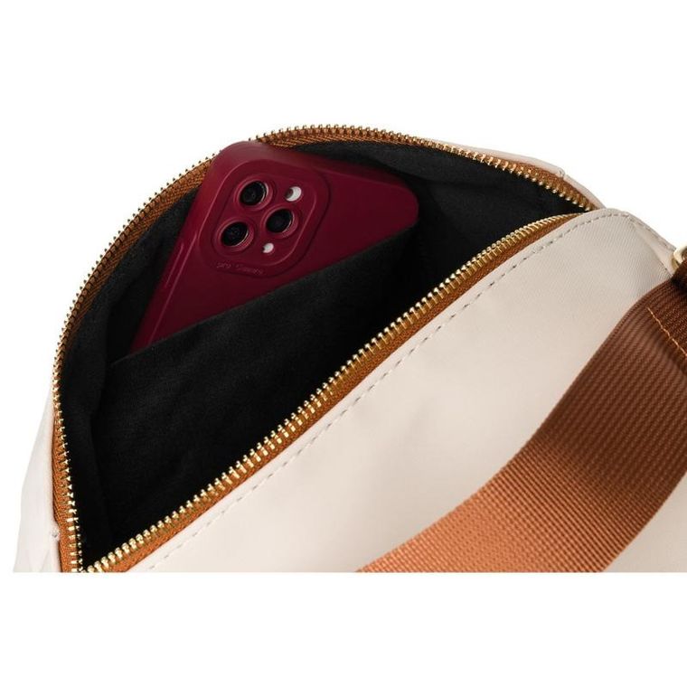 Torebka listonoszka, beżowa, skóra ekologiczna, Petreson