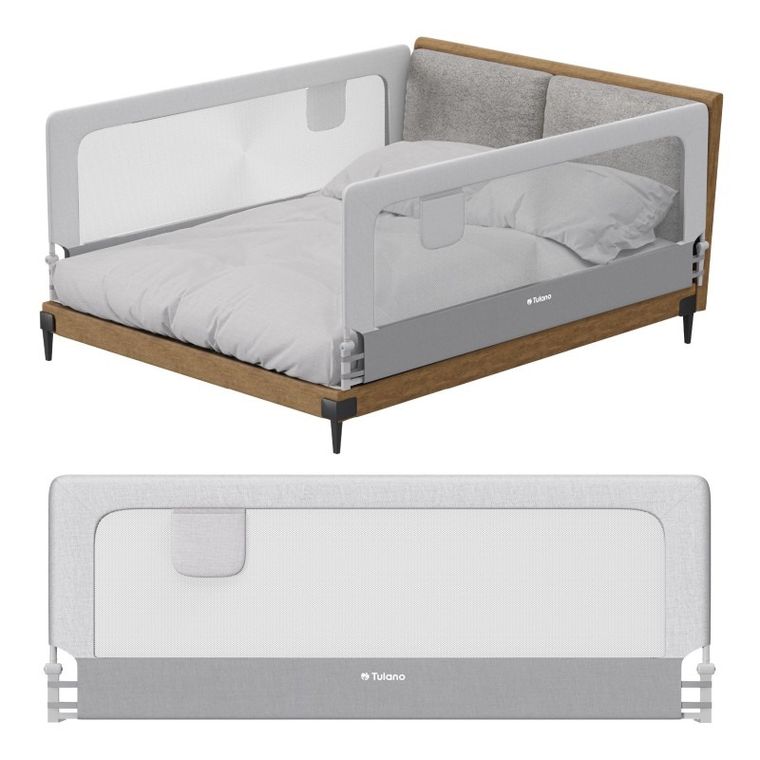 Tulano, Cover 30, barierka ochronna na łóżko, white-grey, 200 cm