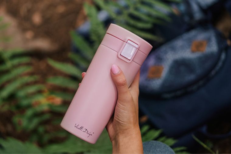 Vialli Design, Fuori, kubek termiczny, różowy, 400 ml