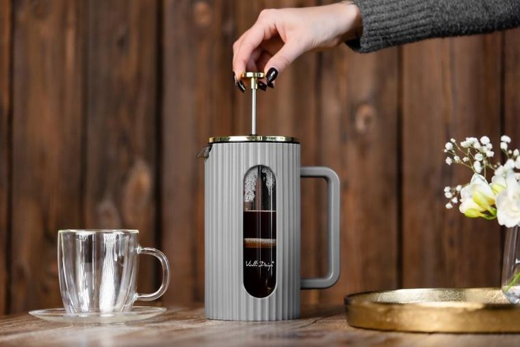 Vialli Design, Livio, zaparzacz do kawy i herbaty, szary, 1000 ml