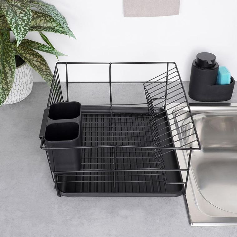 Vilde, suszarka na naczynia czarna, 40-33-17 cm