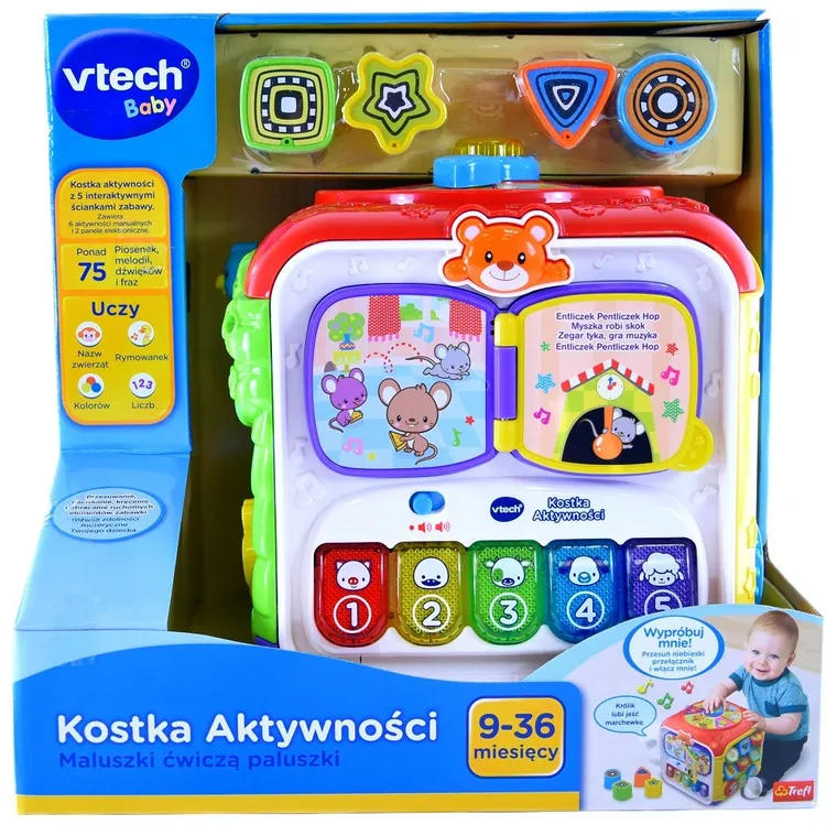 Vtech, kostka aktywności, zabawka interaktywna