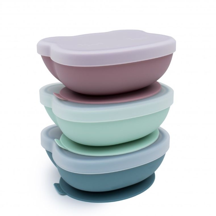 We Might Be Tiny, Miś, silikonowa miseczka z przyssawką i pokrywką, rust