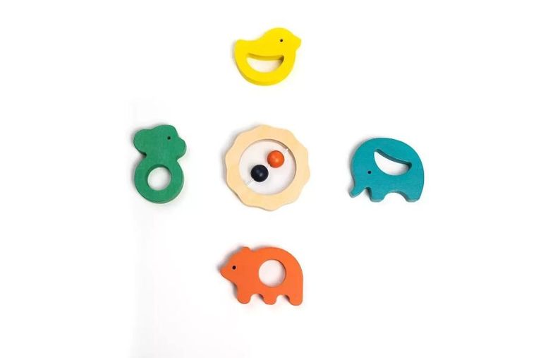 Yumi Yay, 3w1: karuzela nad łóżeczko, drewniane zabawki, układanka