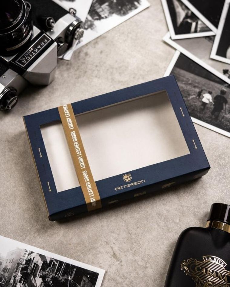 Zestaw prezentowy: Portfel, Brelok, czarny, Peterson