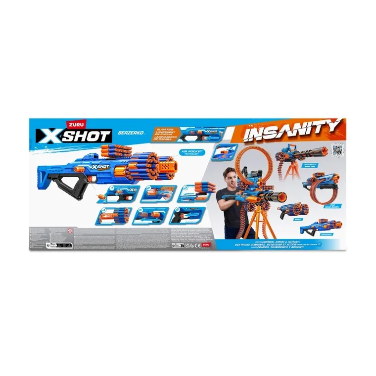 Zuru, X-Shot, Insanity Berzerko, wyrzutnia, 48 strzałek