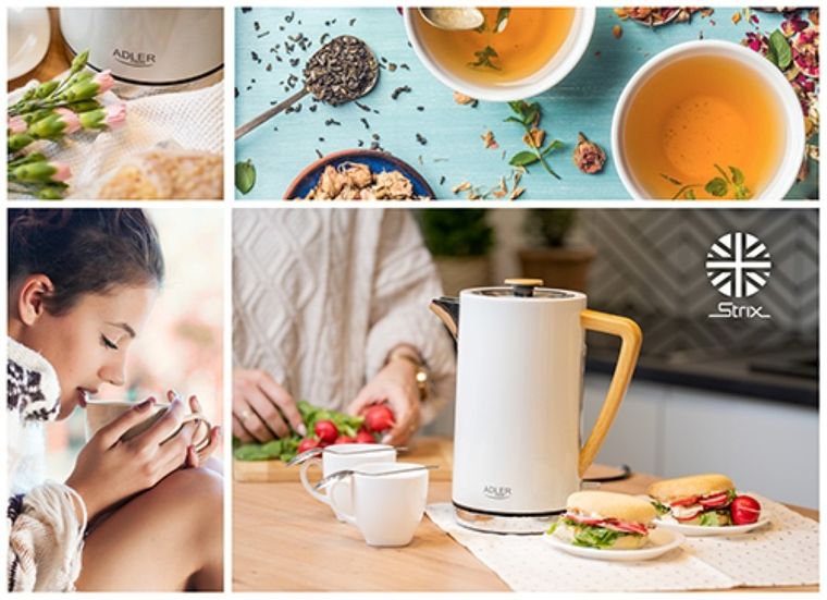 Adler, czajnik elektryczny, AD1347w, biały