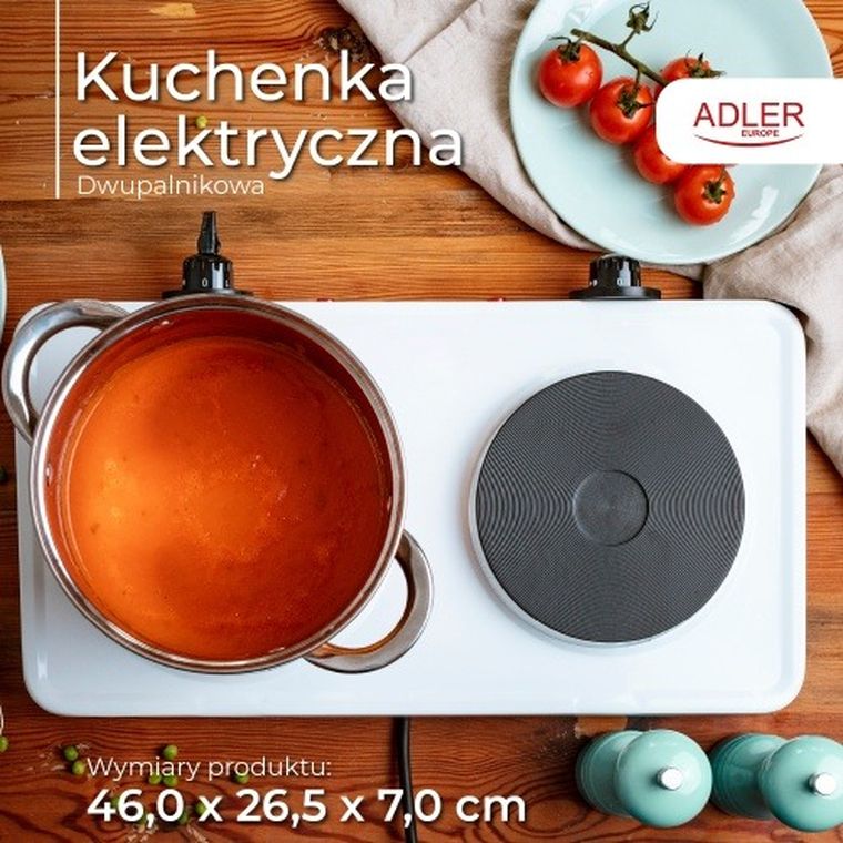Adler, kuchenka elektryczna dwupalnikowa
