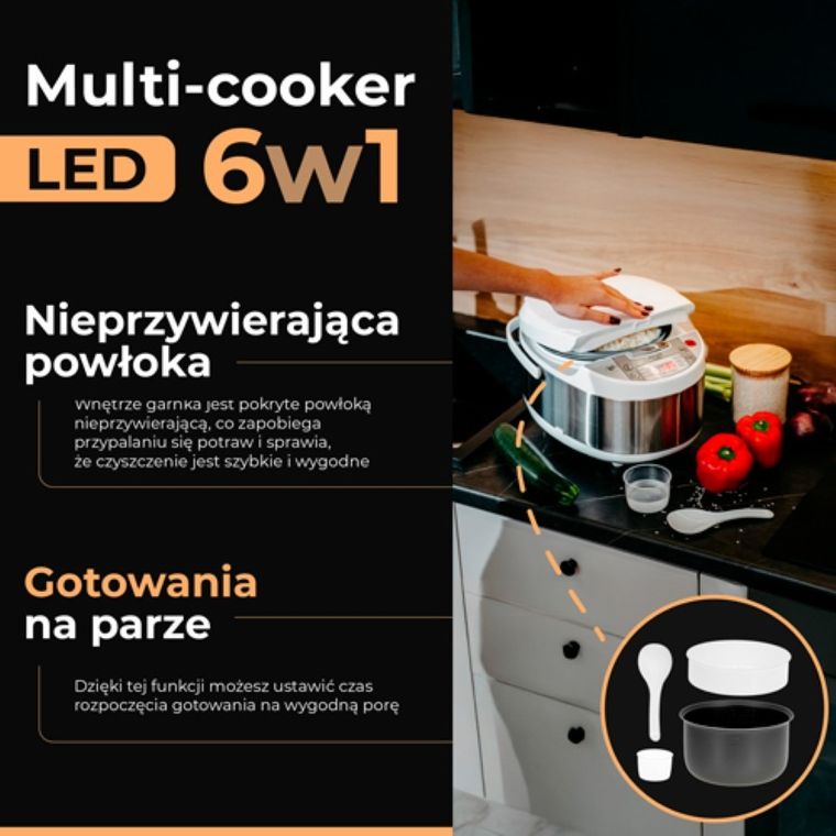 Adler, multi-cooker 6w1, 3,25l