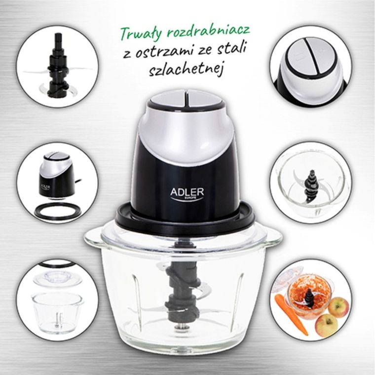 Adler, rozdrabniacz ze szklaną misą, AD 4082