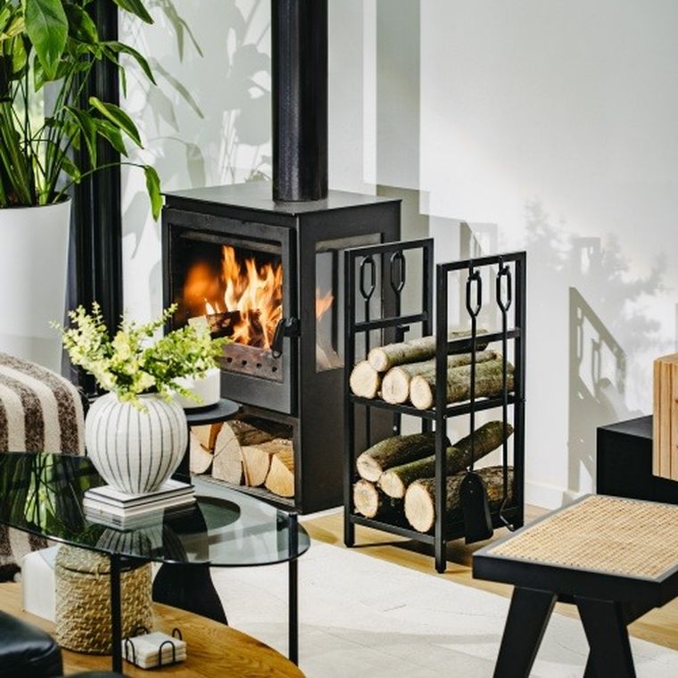 Adler, stojak na drewno kominkowe z zestawem narzędzi