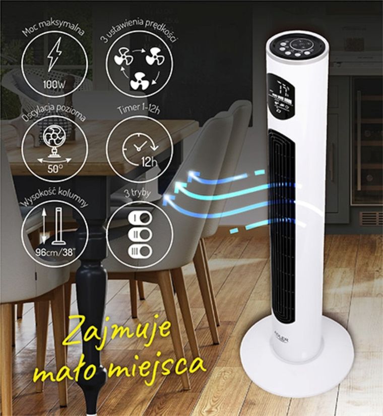 Adler, wentylator kolumnowy, 96 cm