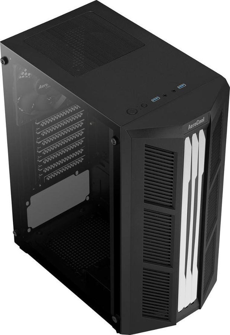 Aerocool, PGS Prime-G-BK-v1, obudowa komputerowa, RB, czarna