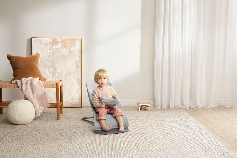 BabyBjörn, Bliss Woven, leżaczek, jasny szary, melanż