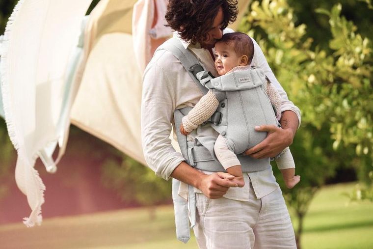 BabyBjörn, Harmony, Woven, nosidełko, jasny szary, melanż