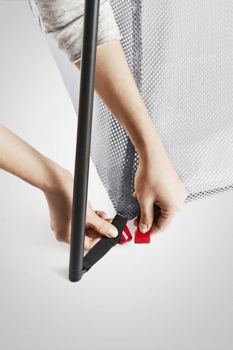 BabyBjörn, Light, łóżeczko turystyczne z prześcieradłem, srebrne