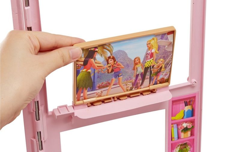 Barbie, 2-poziomowy domek Barbie, zestaw bez lalki