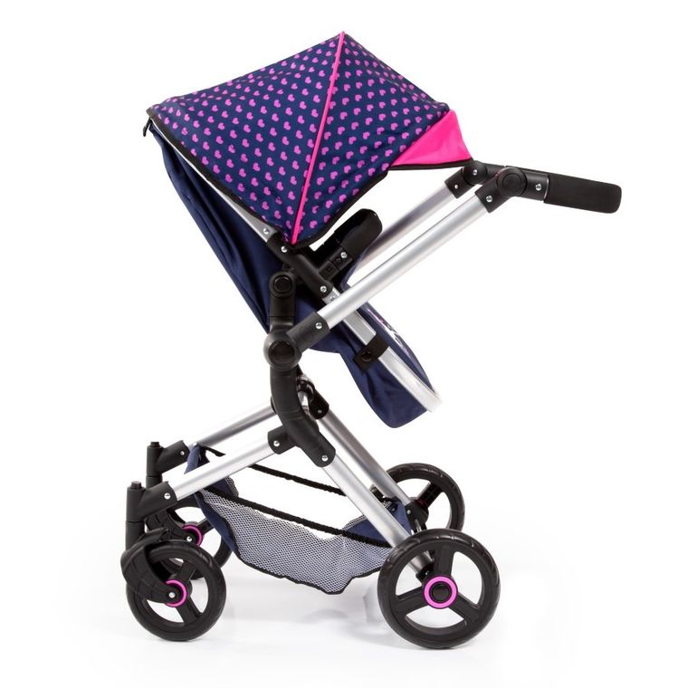 Bayer Design, Neo Vario Combi, głęboki wózek dla lalek z torbą, niebieski z jednorożcem