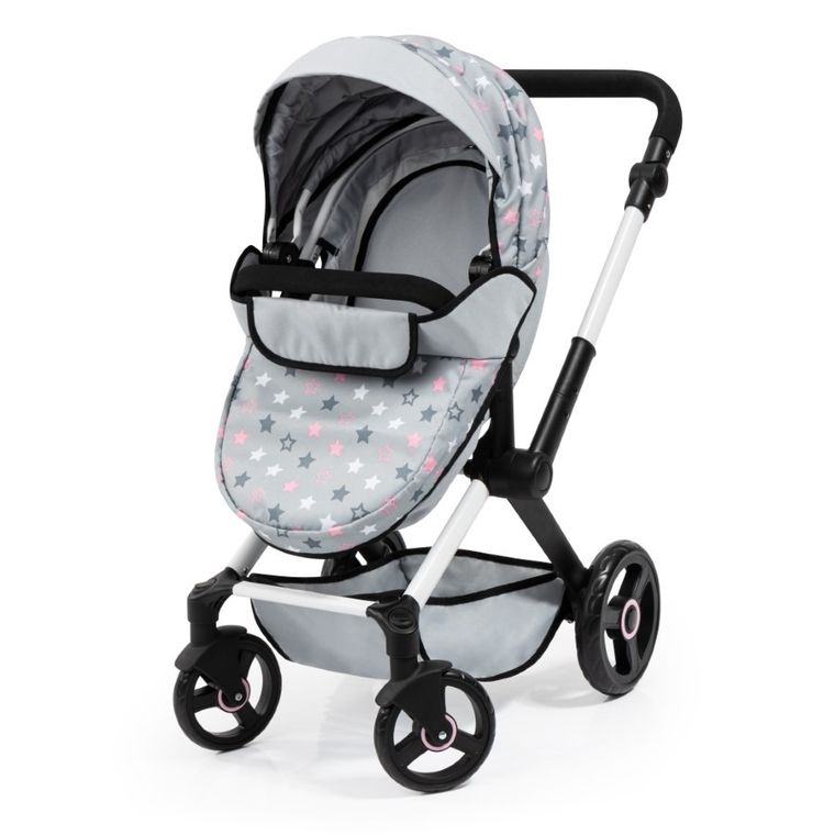 Bayer Design, Xeo Combi, głęboki wózek dla lalek z torbą, szary