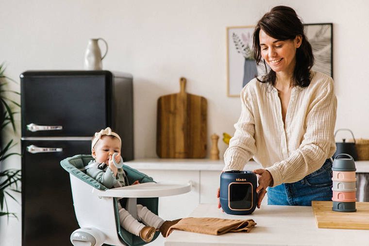 Beaba, Multi Milk, wielofunkcyjny podgrzewacz i sterylizator parowy do butelek i słoiczków, 5w1, Night blue