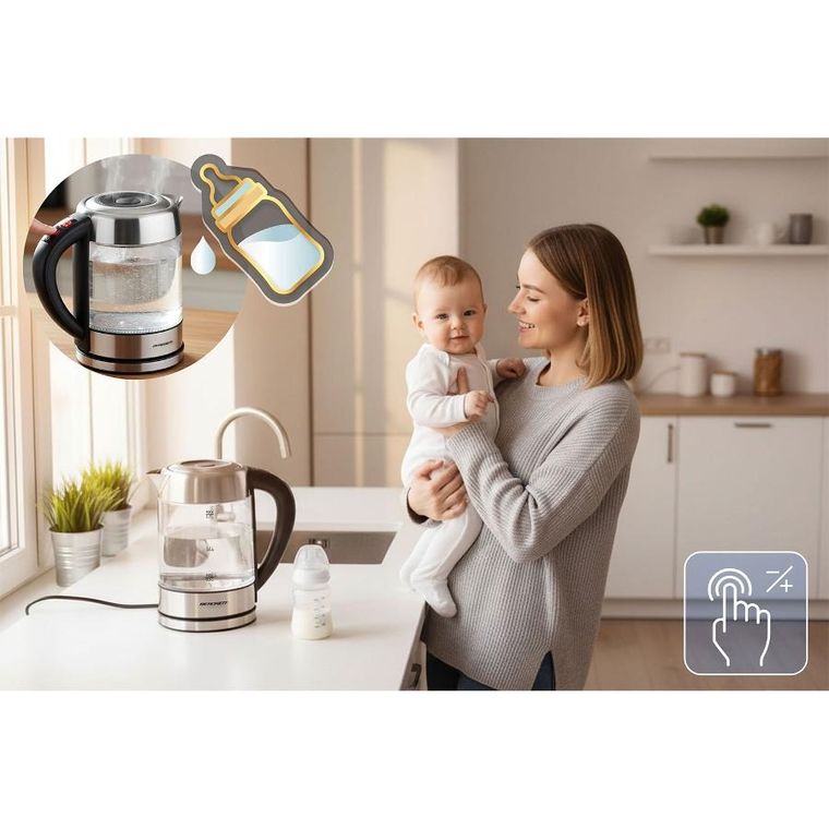 Berdsen, czajnik elektryczny, szklany z regulacją temperatury, 1,7l, 2200W, BD-714