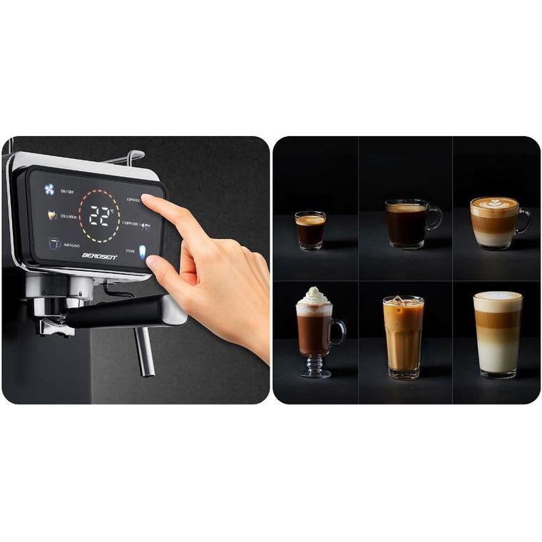 Berdsen, ekspres do kawy kolbowy, 20 bar, czarny, BD-771
