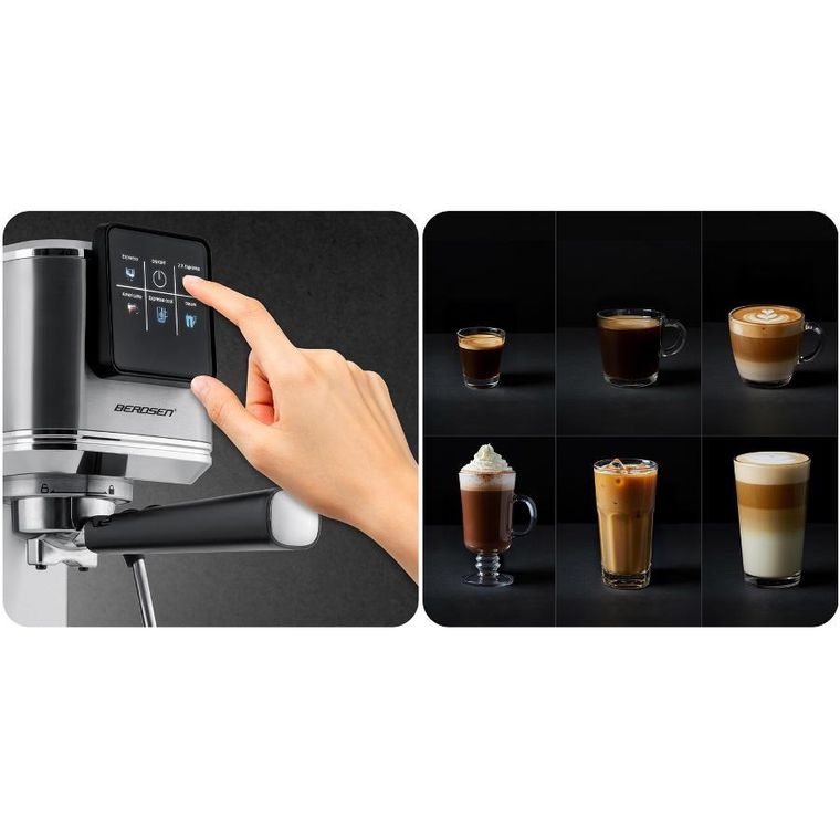 Berdsen, ekspres do kawy kolbowy, 20 bar, srebrny, BD-770