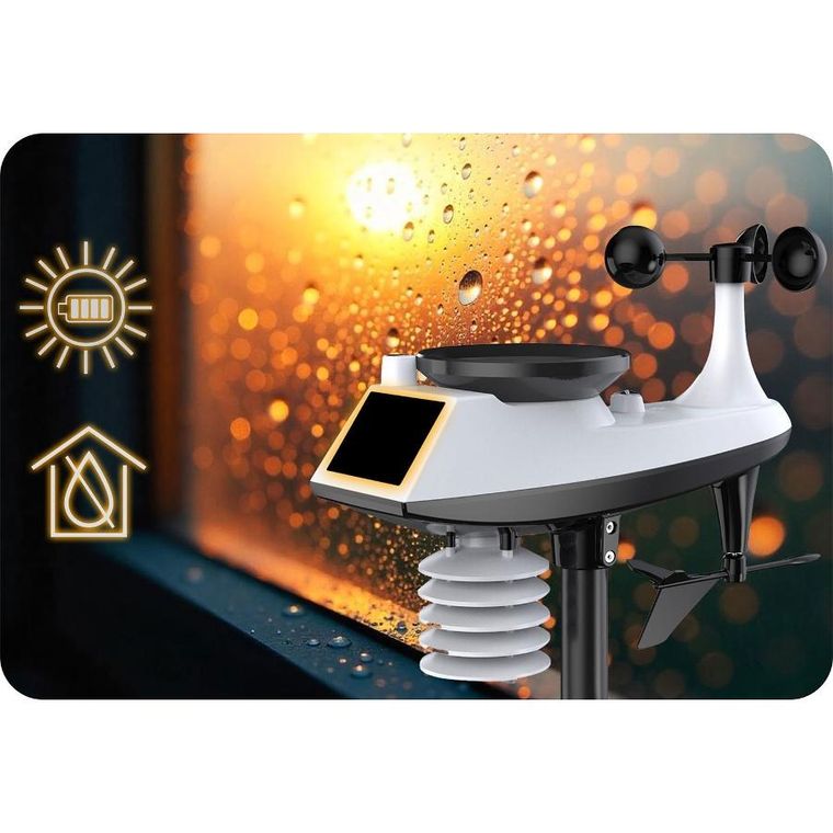 Berdsen, stacja pogodowa z czujnikiem wiatru i deszczu BD-914 czarna