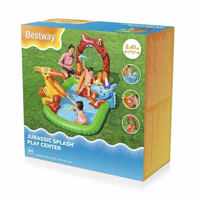Bestway, plac zabaw, dmuchany, jurassic, 241-140-137 cm