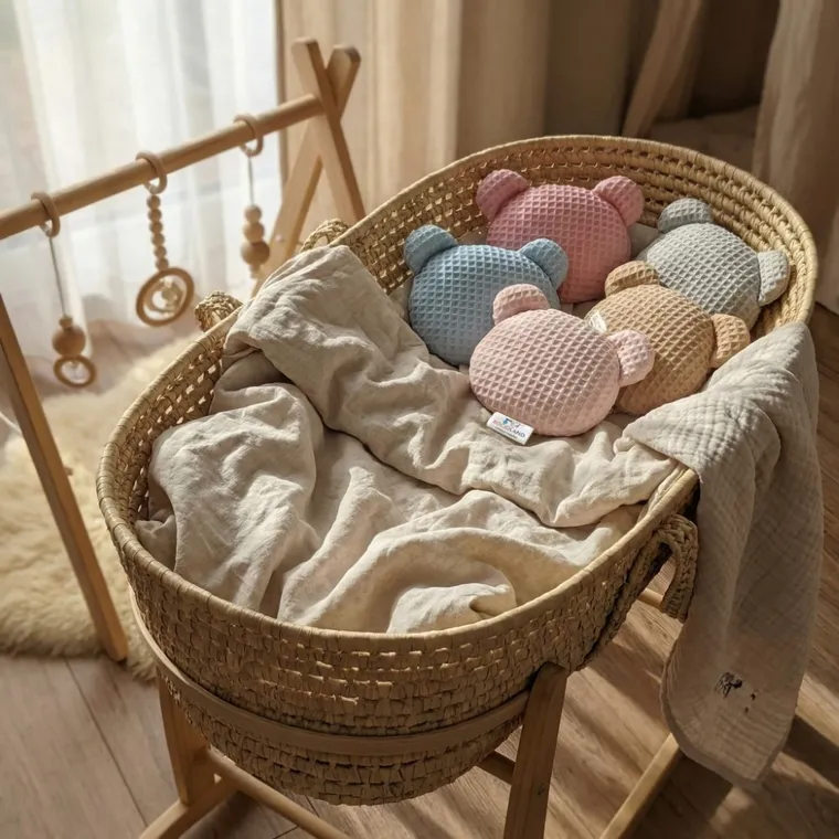 Bocioland, Miś, termofor z pestek wiśni z lawendą, wafel, retro róż