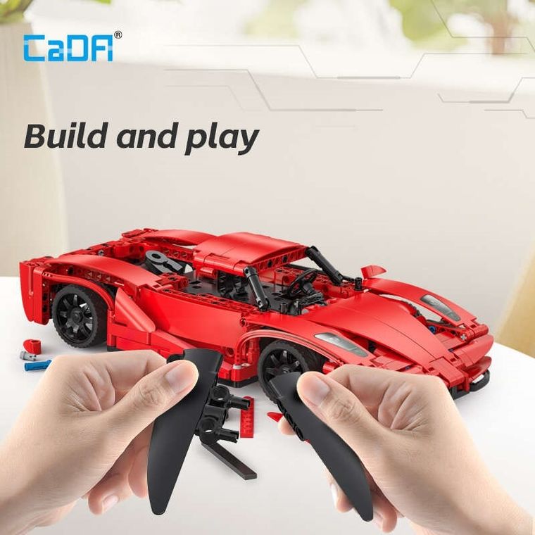 Cada, Red Blade Sport Car, pojazd zdalnie sterowany, Dual Mode, czerwony, 1:14, 32 cm, 405 elementów