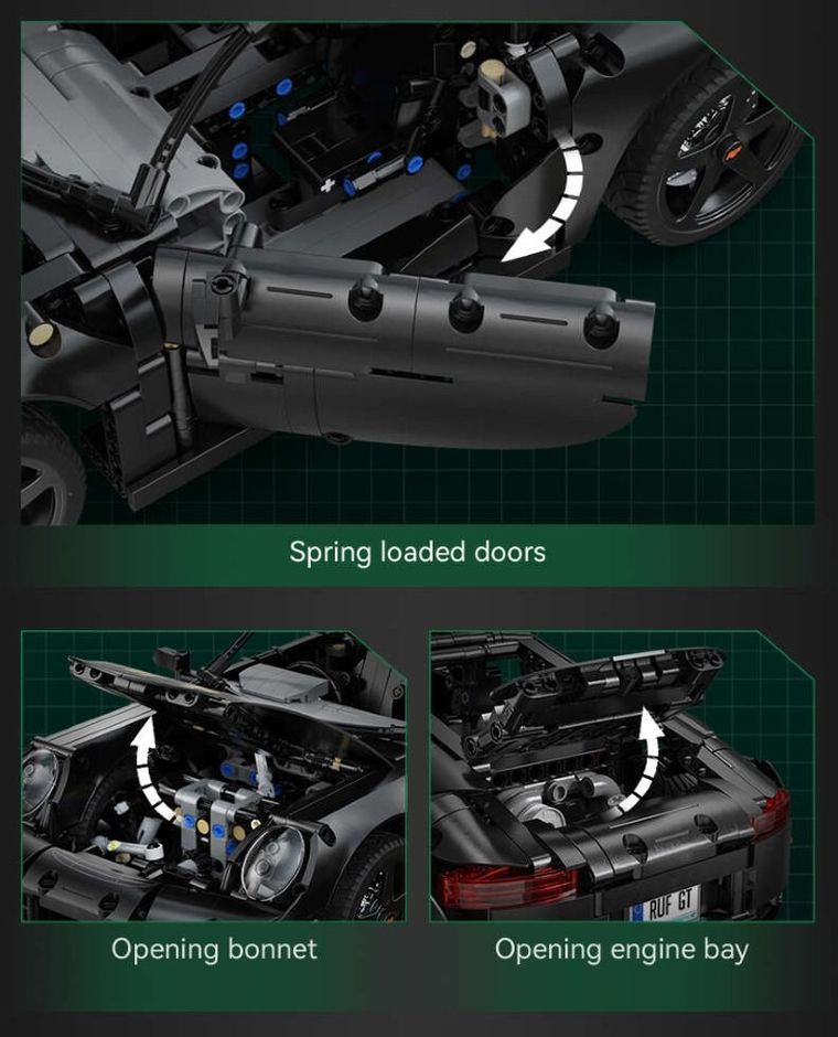 Cada, RUF GT, pojazd, klocki konstrukcyjne, 1655 elementów