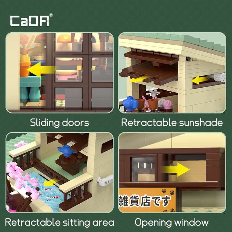 Cada, Sklep Kitty, budynek w japońskim stylu, LED, 921 elementów