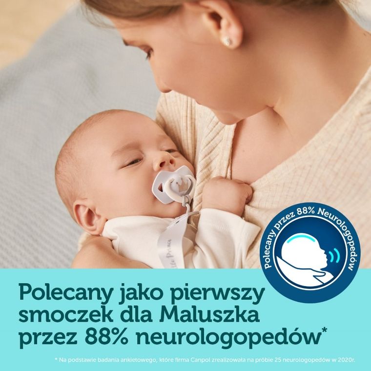 Canpol babies, Royal Baby, smoczek uspokajający, silikonowy, symetryczny, 0-6m, 2 szt., różowy
