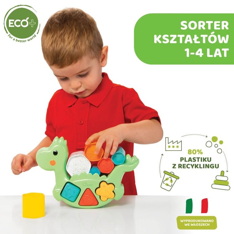 Chicco, ECO+, Dino, sorter, układanka